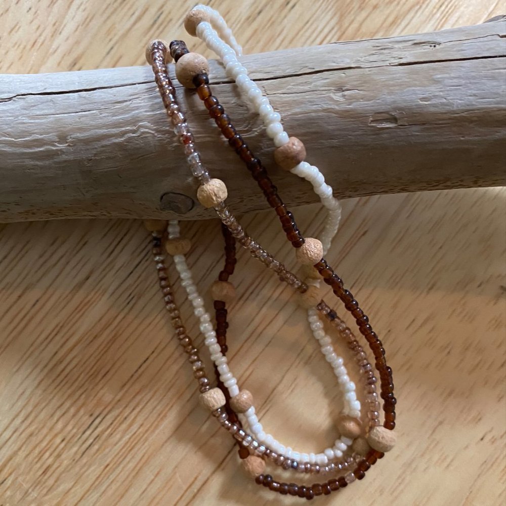 BRACELETS SET OF (3) ELASTIC BEADED